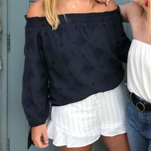 Off the Shoulder Embroidered Top